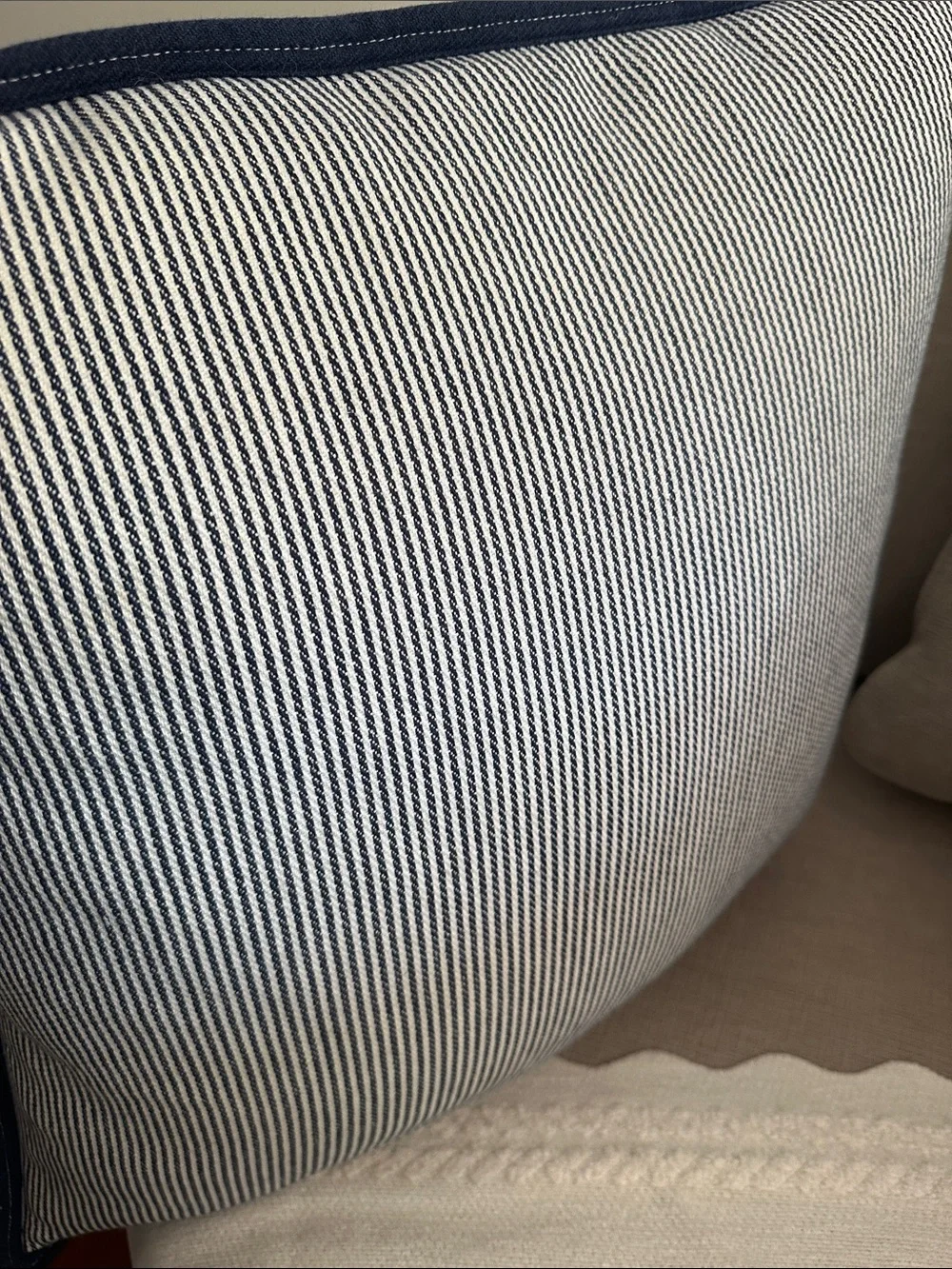 Ralph Lauren Navy and White Striped Accent Pillow Pair Beach Nautical vibe